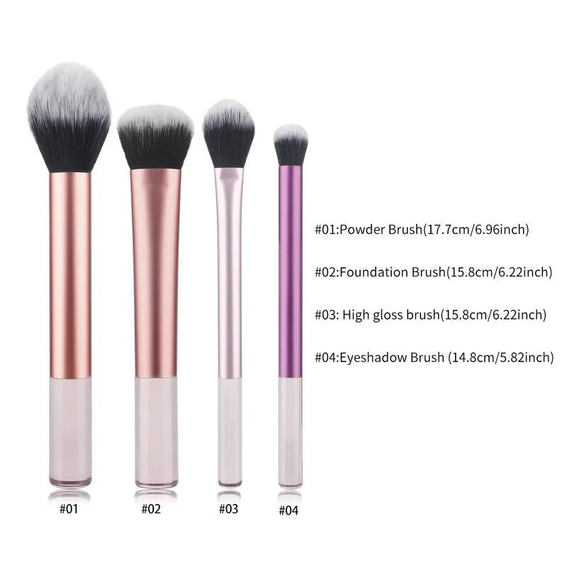 4Pcs Makeup Brush Set, Loose Powder Brush, Eyeshadow Brush, Highlighter Brush, Nose Shadow Brush, Professional Makeup Tools for Women