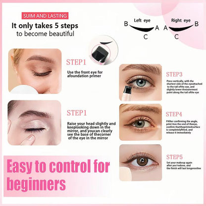 Rotating Eyeliner Stamp Pen – Dual-Head Design with Wing Stamp, Quick-Dry, Long-Lasting, Smudge-Proof for Easy Cat Eye, Sharp Winged Lines & All-Day Makeup Wear - Women'S Cosmetics, Makeup Tools, Tiktokshopblackfriday, Christmas Gifts.