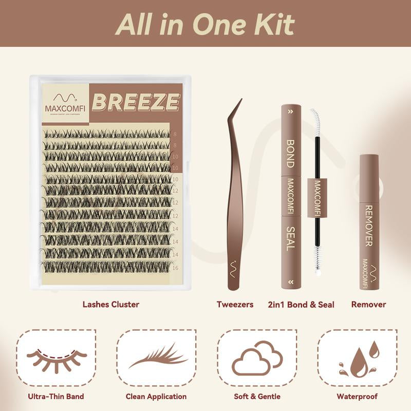 Spider Lashes Breeze | DD Curl Kylie&Kim Lashes Maxcomfi Vibe but Better Long-Lasting Waterproof & Super Soft&Thin Band | Venus Velure Waterproof Long-Lasting Natural Daily Beginner-Friendly DIY Lashes for Flawless Voluminous Look Trendy Must-Have