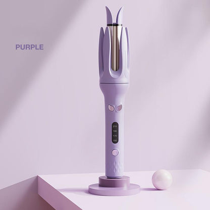 GENAI Hair Curler with 40 Seconds Fast Heating Ceramic Iron Technology 32Mm Large Curler for No Damage Styling Purple Color Travel Compact Design Adjustable Traditional Automatic Hair Straightener Babyliss